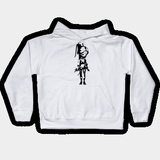 Assassin minimal silhouette white Kids Hoodie